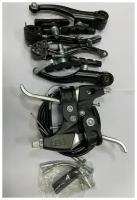 Набор V-brake ободной тормоз алюминиевый с тросом, колодками, ручками, черный