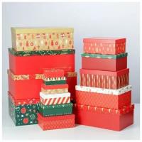 Дарите Счастье Набор коробок подарочных 15 в 1 «С Новым годом», 12 х 7 х 4 см - 46,6 х 35,2 х 17.5 см