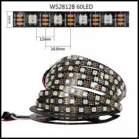 Лента адресная Премиум SPI WS2812B 60 Leds/1метр 5 Вольт RGB IP20 на чёрной плате