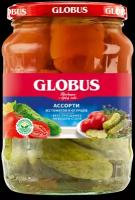Ассорти из томатов и огурцов Globus стеклянная банка 680 г 720 мл