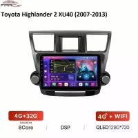 Штатная магнитола FarCar для Toyota Highlander 2 XU40 (2007-2013) на Android 10 (4gb/32gb/WiFi/BT/GPS/DSP/QLED/4G)