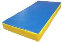 Мат спортивный гимнастический детский 1000х500х100мм КЗ синий/желтый