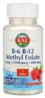 KAL B-6 B-12 Methyl Folate (витамины В6 В12 и метилфолат) ягодное ассорти 3 мг / 2500 мкг / 400 мкг 60 микротаблеток