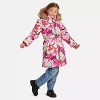 Пальто для девочки HUPPA YACARANDA, розовый с принтом 34113 размер 146