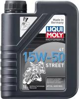 2555 LiquiMoly НС-синтетическое моторное масло для 4-такт. мотоциклов Motorbike 4T Street 15W-50 1л