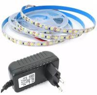 Cветодиодная лента 2 метра SMD 2835 (120 LED Белый 5000K) с блоком питания 12V 24W