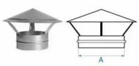 Зонт крышный, для круглых воздуховодов, D80(+) из нержавеющей стали AISI 304