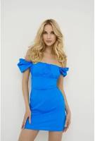 Платье сарафан DE'BORA ROSE, открытые плечи, размер S, синий