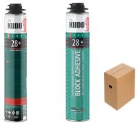 Клей-пена Kudo Proff 28+ ABL 12 шт. для строительных блоков и кирпича, всесезонная, 1000 мл