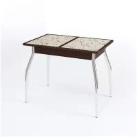 Обеденный стол, СтолБери, Аспен, фотопечать, ноги гнутые, гальваника, раскладной, прямоугольный, модерн