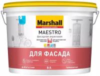 Краска акриловая Marshall Maestro для фасада глубокоматовая белый 9 л 13 кг