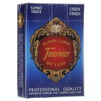 Игральные карты Fournier 818 Linen Finish Jumbo index, синие