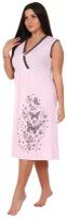 Сорочка ночная хлопковая удлиненная розовый 64 размер