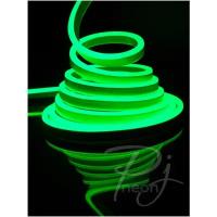 Неоновая светодиодная лента PJ Neon 5м, 8х16мм, 220В, 120 LED/m, IP 67, гибкий неон, зеленый