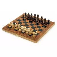 Настольная игра Шахматы, шашки, нарды 3в1 (дерево, лак, 34х34 см)