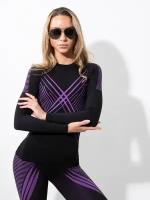 Термобелье женское комплект X-Line спортивное черный фиолетовый размер 50