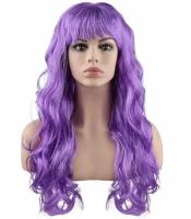 Карнавальный праздничный парик из искусственного волоса Riota Локоны, 160 гр, фиолетовый, 1 шт