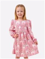 Платье для девочки HappyFox, HFLUN974 размер 104, цвет лошади.розовый