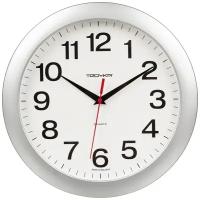 Часы настенные Troyka модель 01, диаметр 290 мм, пластик, серебро