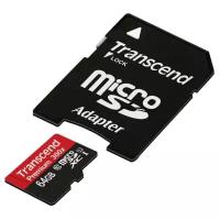 Карта памяти Transcend microSDXC Premium 400X Class 10 UHS-I U1 (60/10MB/s) 64GB + ADP