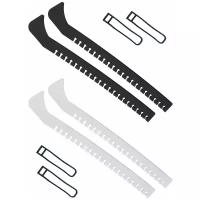 Набор зимний: Чехлы для коньков на лезвие универсальные черные + белые набор 2 шт
