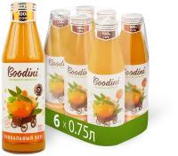 Сок Goodini Мандарин-Апельсин, без сахара, 0.75 л, 6000 г, 6 шт