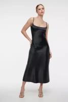 Платье-комбинация миди атласное на тонких бретельках Befree 2321468549-50-S черный размер S
