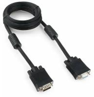 Кабель удлинитель VGA Premium Cablexpert CC-PPVGAX-6B, 15M/15F, 1.8м, тройной экран, феррит. кольца, черный, пакет