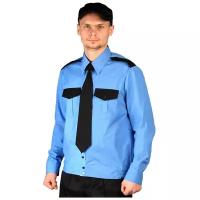 ТМ ВЗ Рубашка охранника на резинке голубая с чёрным, 46/170-176