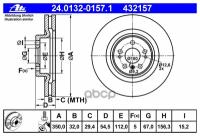ATE 24.0132-0157.1 (011051380001 / 112515740988 / 12549137) диск тормозной передн, mercedes-benz: gl-class gl 320 (Комплект 2 штуки)