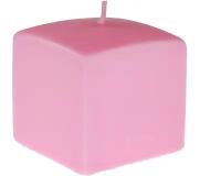 Свеча Призма квадратная, 60х60х60 мм, цвет: розовый