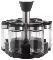 Набор из 6 банок для специй с подставкой Scented Jar, 100 мл Smart Solutions SH-SJ-JS-BLK-Set6