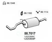 Задний резонатор глушителя -Эконом- SEAT TOLEDO 1.4i 10/1997 ASSO 587017b