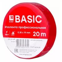 Изолента EKF Basic класс A 0,18х19 мм, 20 м, 1 шт., красный