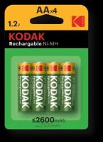 Kodak Аккумуляторы AA NiMH (никель-металлгидридные) HR6-4BL 2600mAh [KAAHR-4] (80/640/15360), Грузить кратно 4