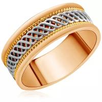 Кольцо обручальное Бронницкий Ювелир комбинированное золото, 585 проба