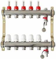 Коллекторная группа с расходомерами и термостатическими вентилями 1
