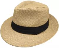 Шляпа летняя Федора, цвет светло-коричневый, размер 58