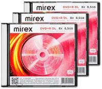 Диск Mirex DVD+R DL 8,5Gb 8x slim, упаковка 3 шт