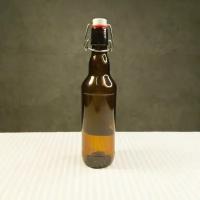 Бутылка стеклянная с бугельной пробкой, коричневая, 500 мл