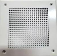 Вентиляционная решетка металлическая 200х200мм, тип перфорации мелкий квадрат (Qg 3-5), цвет белый RAL 9016