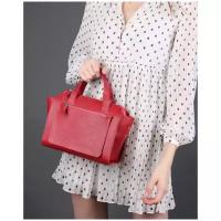 Женская сумка тоут из натуральной кожи красная A018 ruby mini grain Divalli