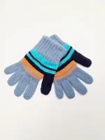 Перчатки Margot Bis, размер 12, серый, голубой