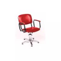 Кресло парикмахерское контакт (гидравлика, 5-тилучье хром) цвет красный
