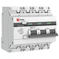 Дифференциальный автомат АД-32 3P+N 25А/30мА (характеристика C, тип AC, электронный, защита 270В), 4,5кА, EKF PROxima