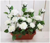 Искусственные цветы Розы в вазоне Л-18-00 /Искусственные цветы для декора/Декор для дома