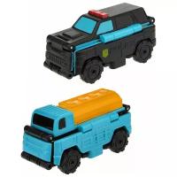 Машинка 1 TOY Transcar Double 2 в 1: Полицейский джип/Бензовоз Т18279, 8 см