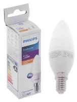 Лампа светодиодная Philips Ecohome Candle 827, E14, 5 Вт, 2700 К, 500 Лм, свеча