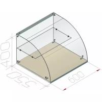 Настольная нейтральная кондитерская витрина для выпечки глубина 55 см. длина 60 см. 2 яруса высота 40 см