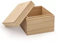 LYE015981 Коробка деревянная (павловния/фанера из тополя), 12*12*9.5см